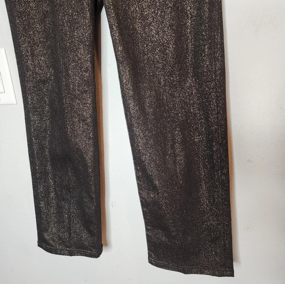 NWT Express Metallic Bronze Straight highrise stretch jeans.  Women's size 4 - Picture 11 of 16